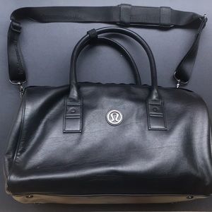 Lululemon faux-leather gym duffel